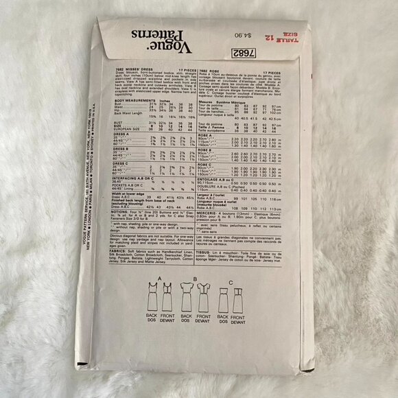 Vogue Sewing Pattern - Picture 2 of 2